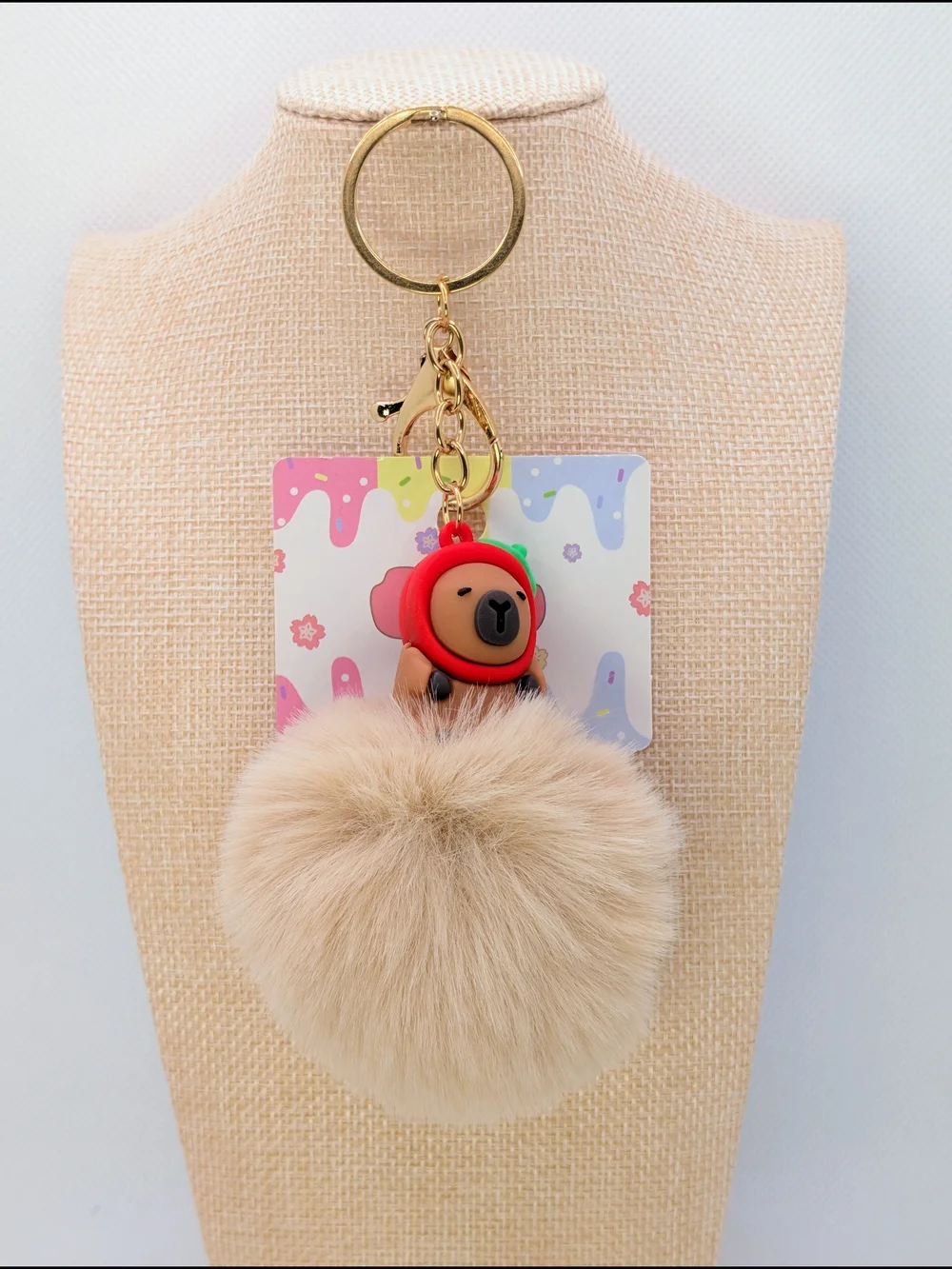 Capybara Pom Poof Keychain Bag Charm